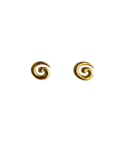 Briwok - Mini Swirl Earrings - Gold