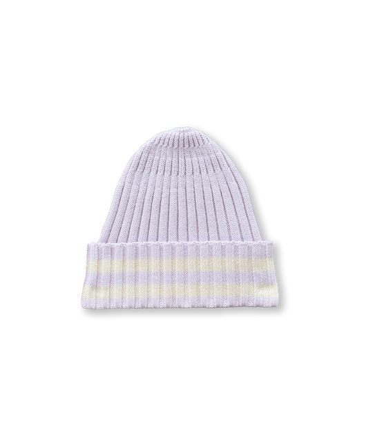 Grown - Organic Striped Pixie Beanie - Lilac Ice