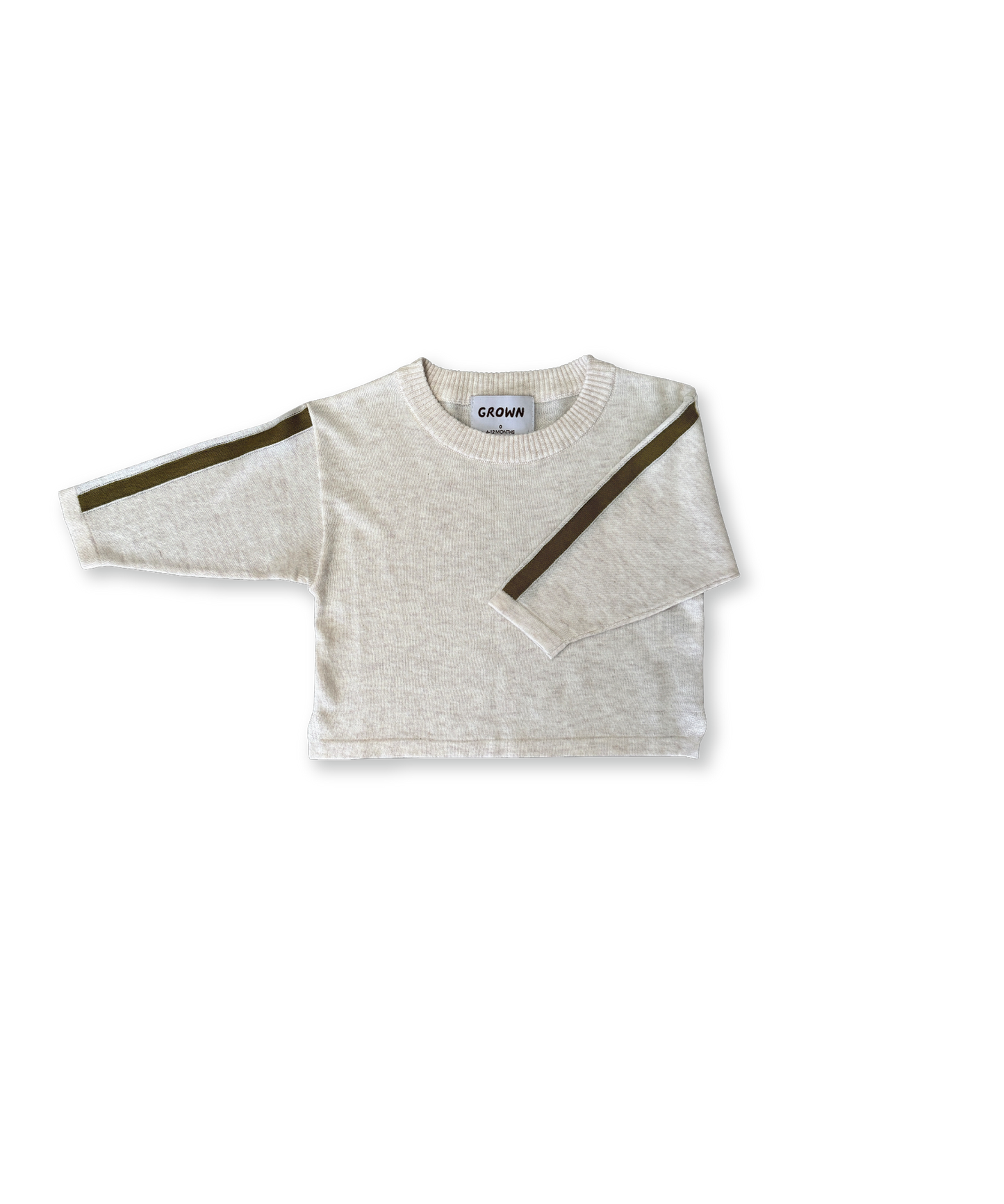 Grown - Long Sleeve Stripe Tee - Coconut