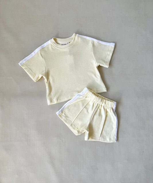 Tiny Trove - Atlas Cotton Terry Towelling Set - Lemon Drops