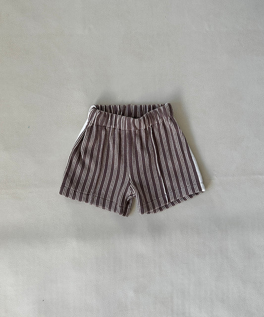 Tiny Trove - Teo Towelling Shorts - Sand Stripe