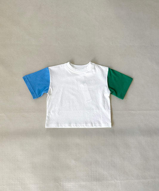 Tiny Trove - Rocco Colourblock Tee - Blue/Green