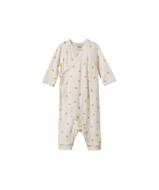 Nature Baby - Pointelle Kimono Stretch and Grow - Lemon