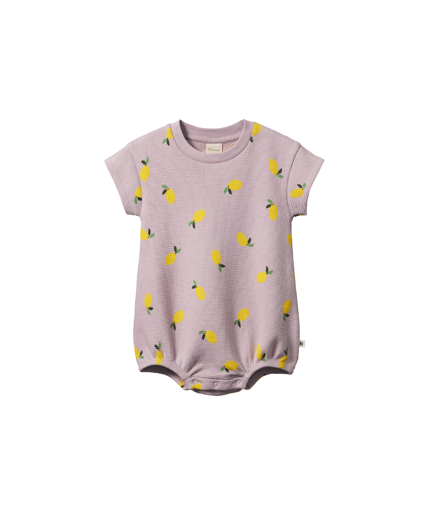 Nature Baby - Juno Romper Waffle - Lilac Lemon Print