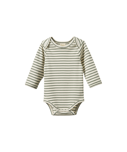 Nature Baby - Long Sleeve Bodysuit - Nettle Sailor Stripe