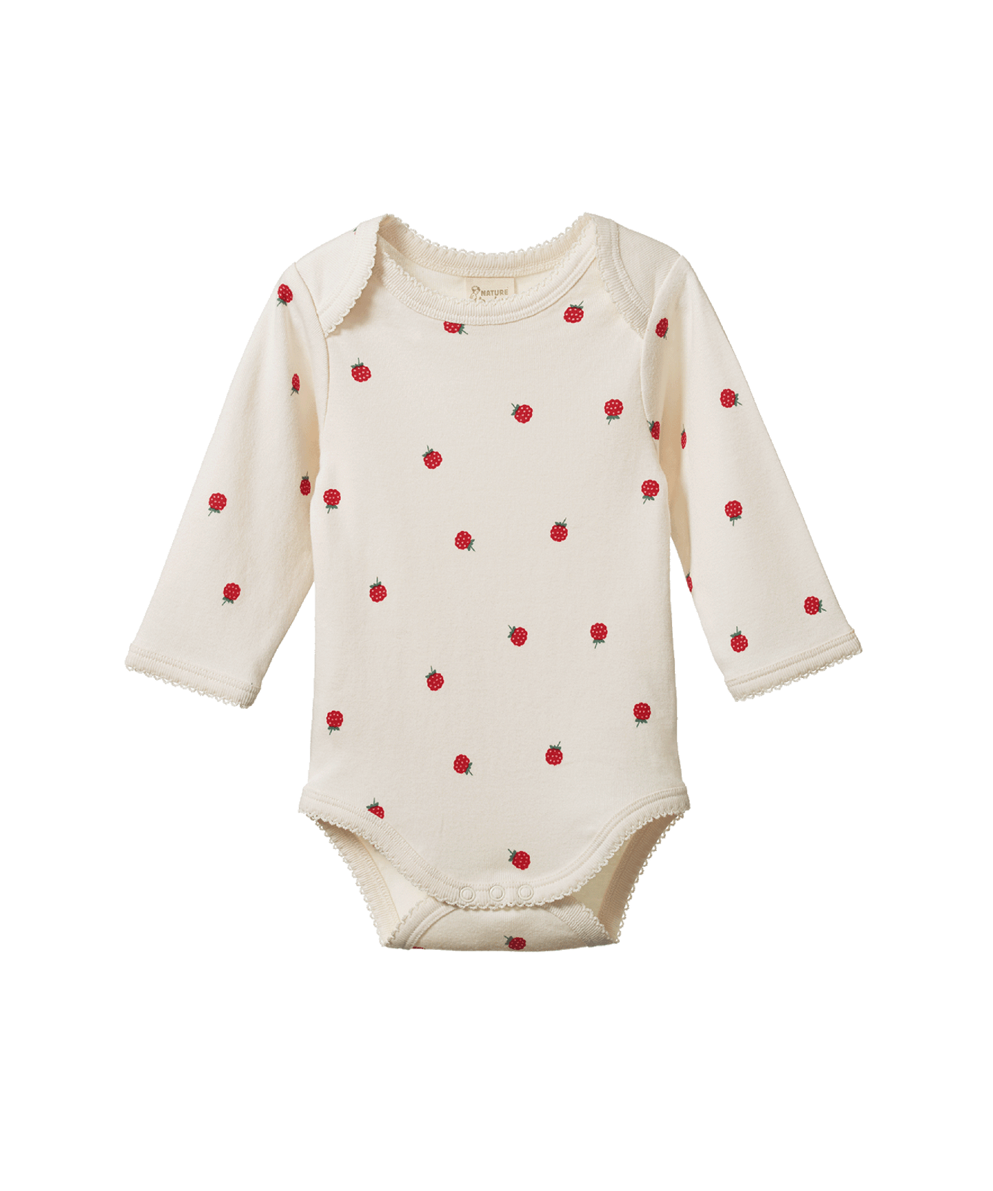 Nature Baby - Cotton Long Sleeve Bodysuit - Raspberry Print