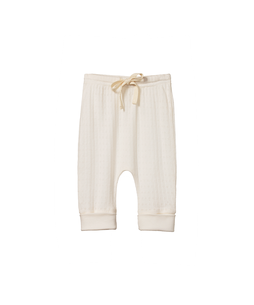 Nature Baby - Pointelle Drawstring Pants - Natural