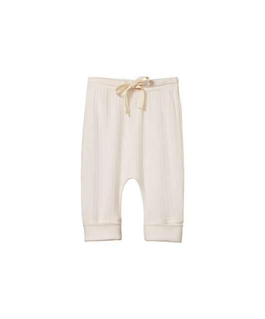 Nature Baby - Pointelle Drawstring Pants - Natural