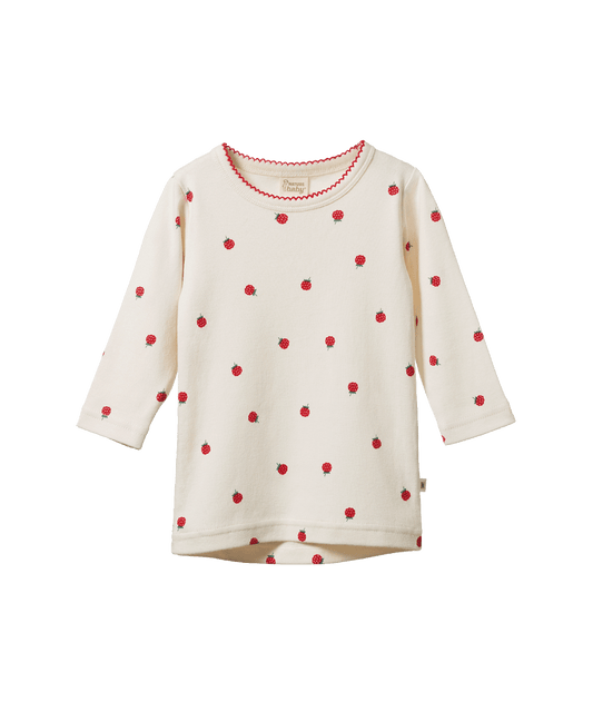 Nature Baby - Long Sleeve Cloud Tee - Raspberry Print