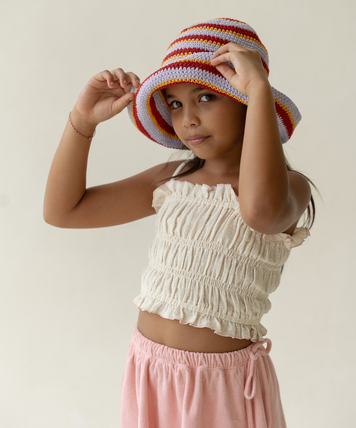 Illoura The Label - Crochet Hat - Sunset Stripe