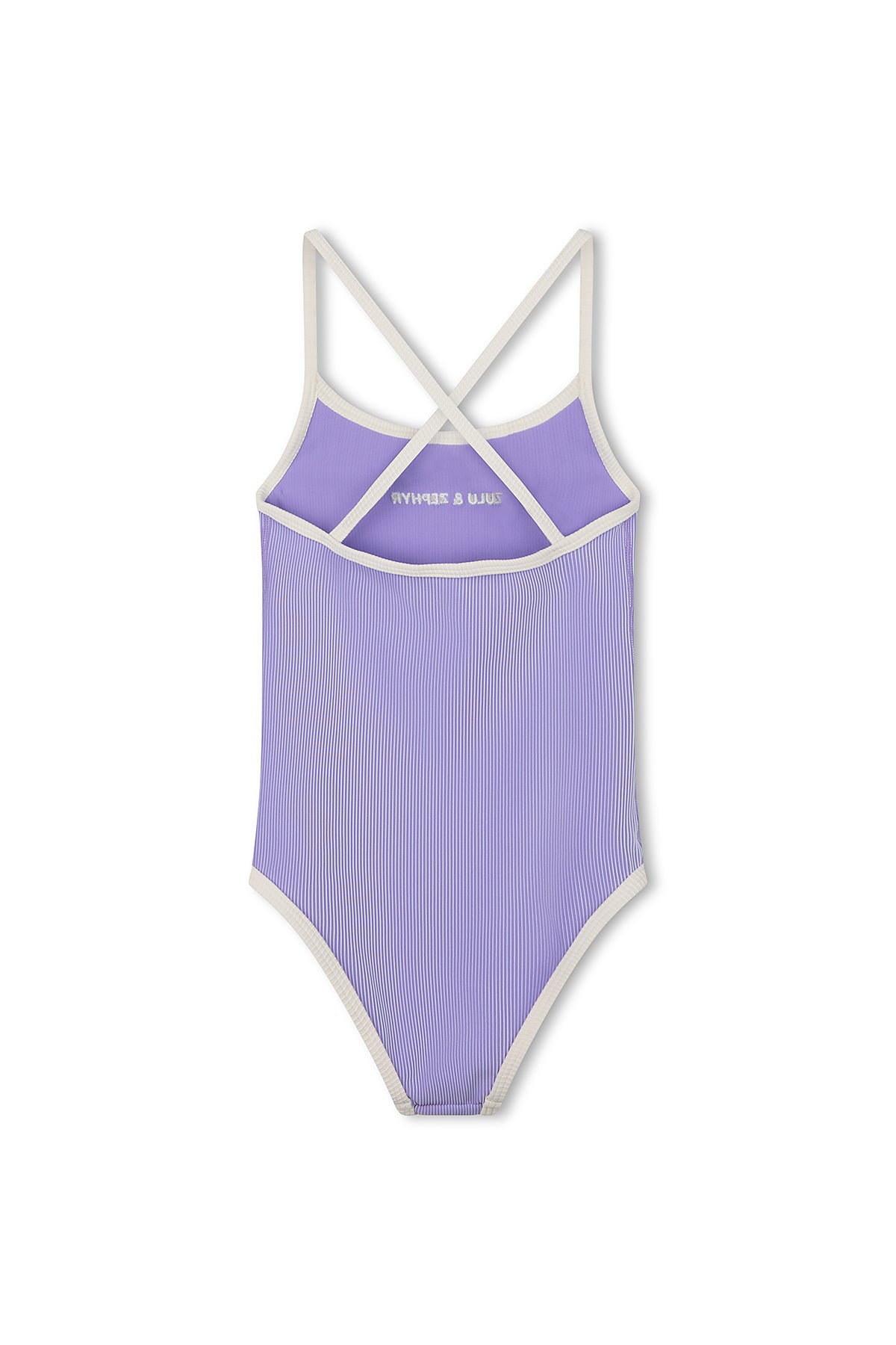 Zulu & Zephyr - Mini Stripe Rib Logo One Piece - Grape