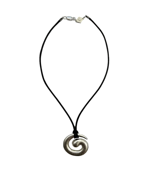 Briwok - Swirl Necklace - Black/Silver