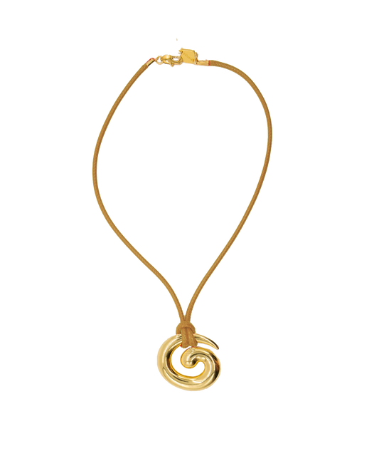 Briwok - Swirl Necklace - Camel/gold