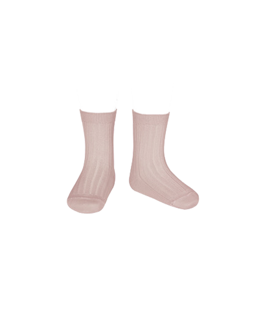 Condor - Rib Short Sock - Rosa Empolvado,