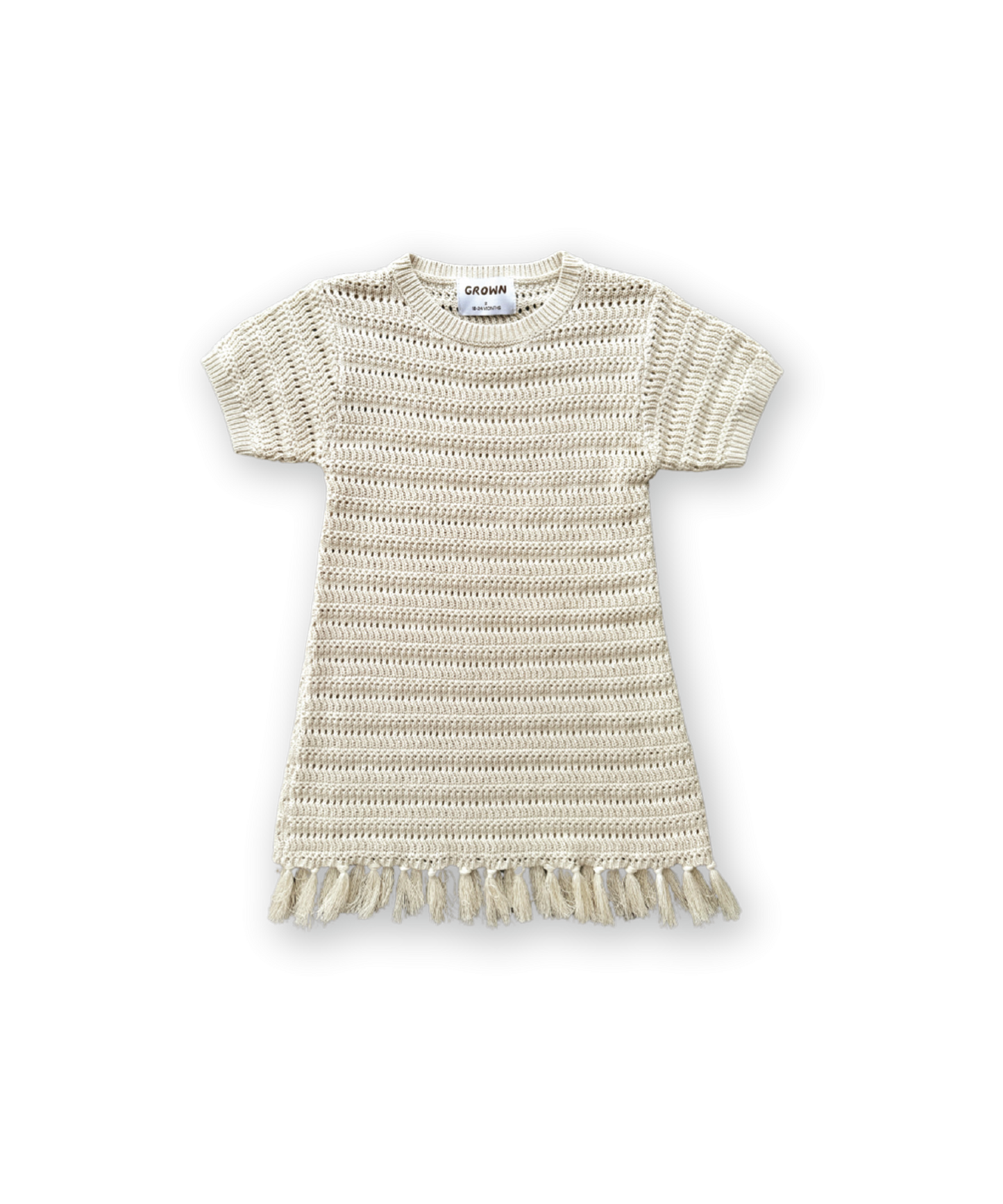 Grown - Knitted Tassel Dress - Dune