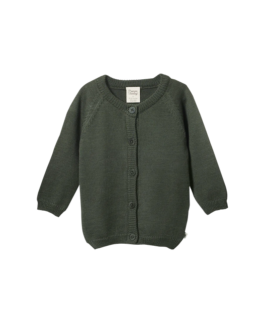 Nature Baby - Merino Knit Cardigan - Thyme