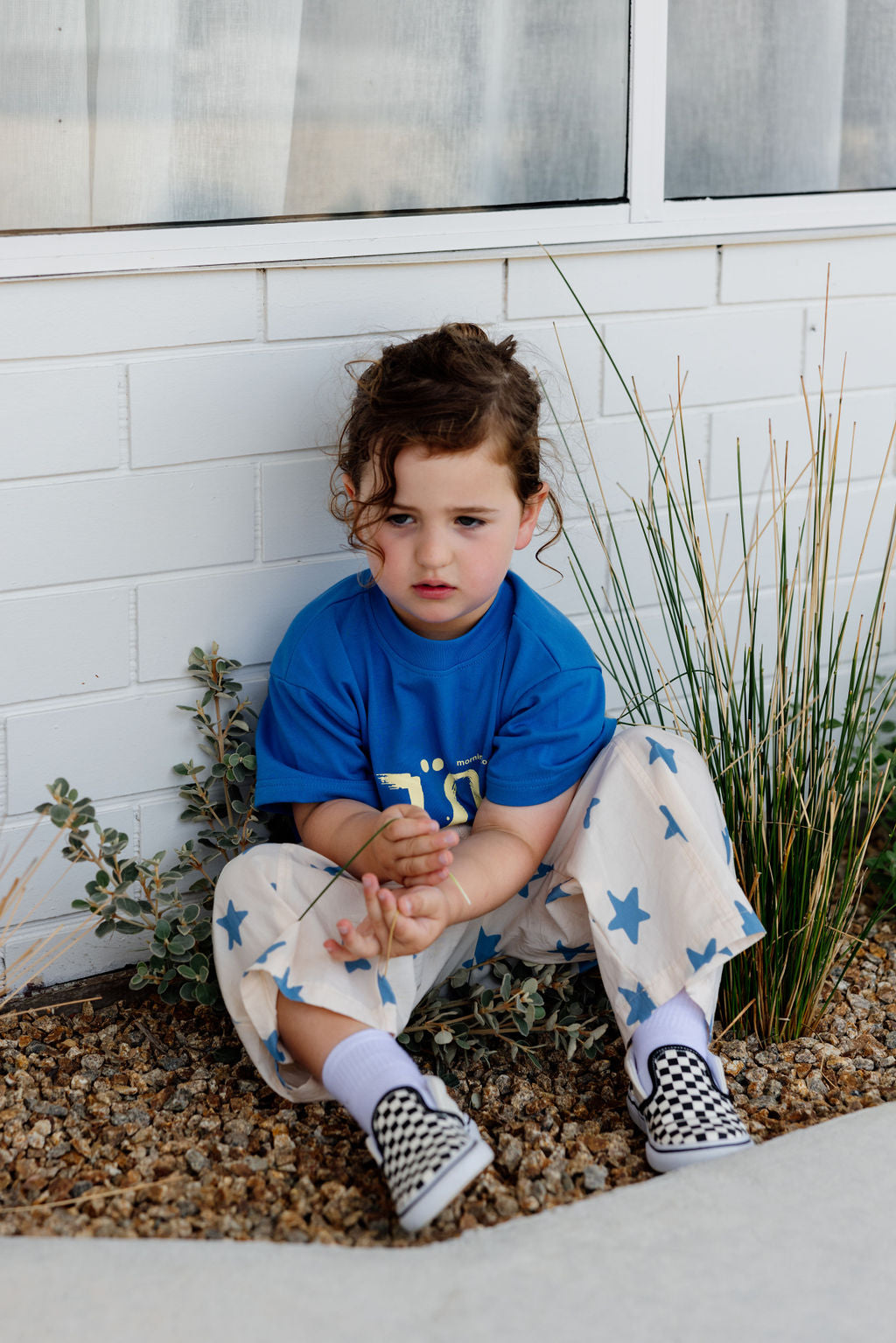 Sunday Siblings - Il Sole Tee - Blue/Yellow