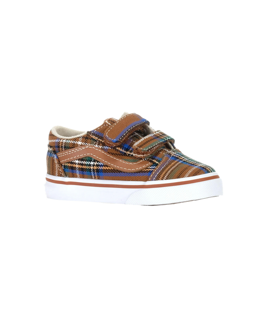 Vans - Toddler Old Skool V - Plaid Brown/Blue