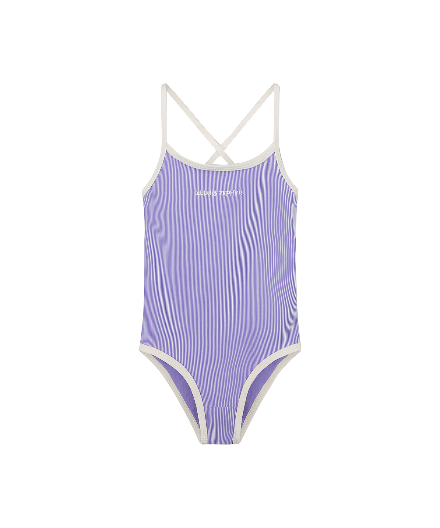 Zulu & Zephyr - Mini Stripe Rib Logo One Piece - Grape