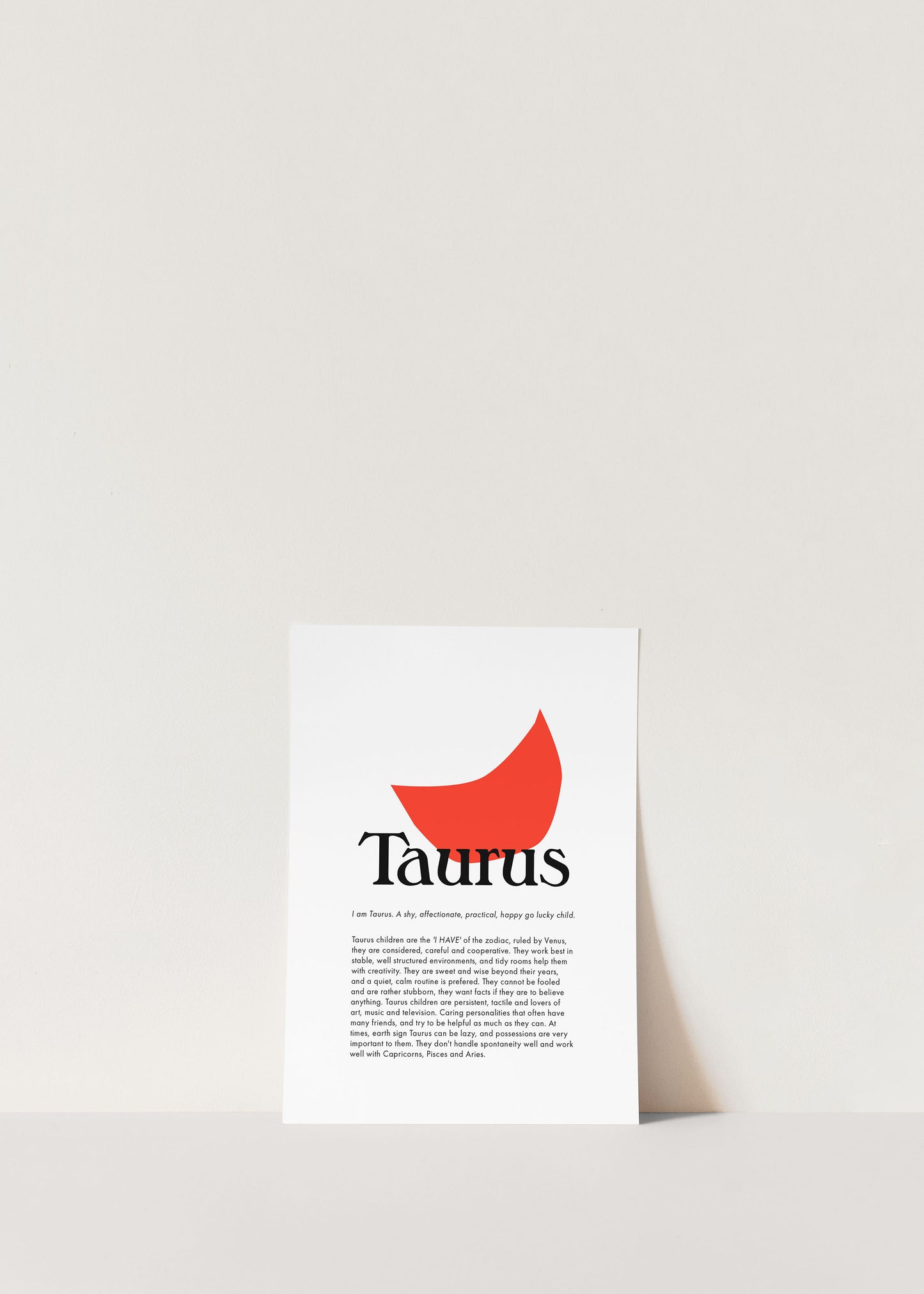 La Terre Press - Children's Zodiac Print - Taurus